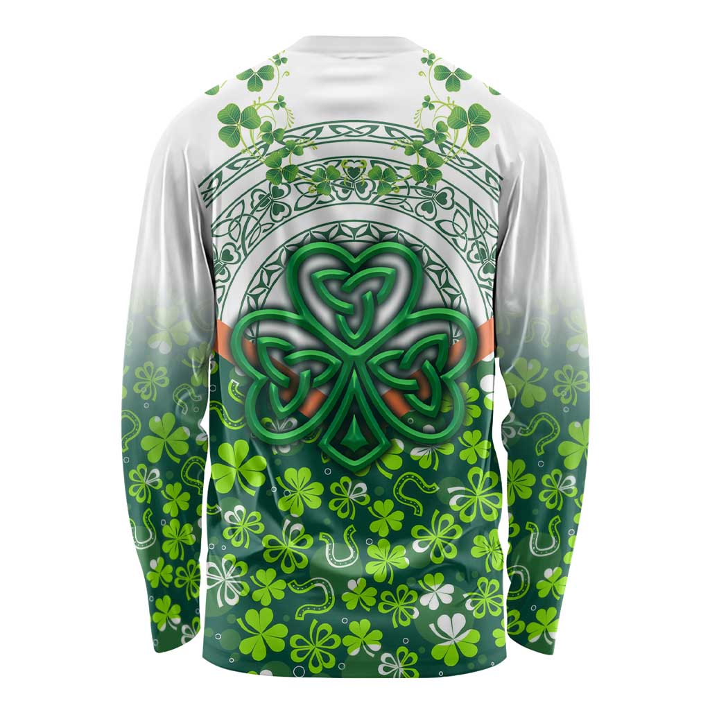 Celtic Knot and Clover Ireland - Inspired Design Long Sleeve Shirt