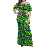 Celtic Knot and Clover Ireland - Inspired Design Off Shoulder Maxi Dress