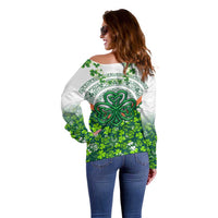 Celtic Knot and Clover Ireland - Inspired Design Off Shoulder Sweater