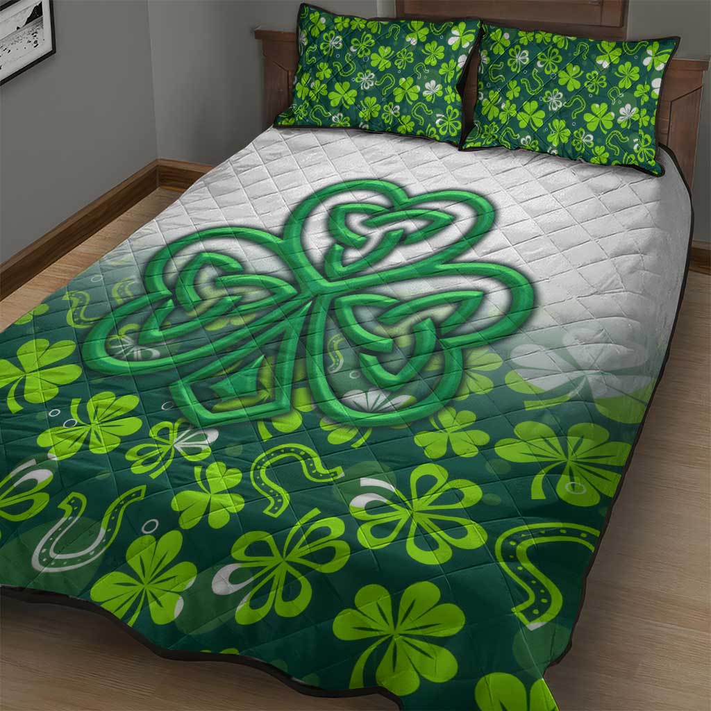 Celtic Knot and Clover Ireland - Inspired Design Quilt Bed Set
