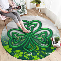 Celtic Knot and Clover Ireland - Inspired Design Round Carpet