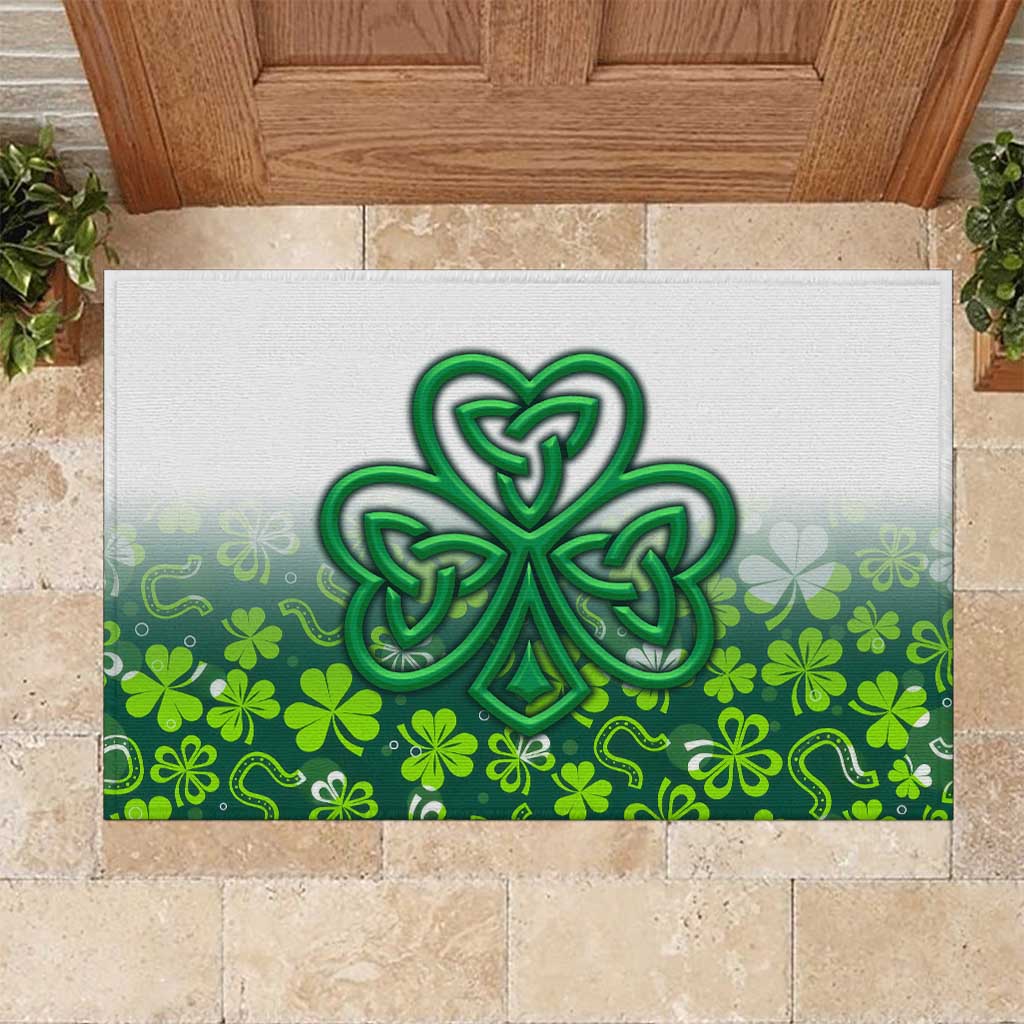 Celtic Knot and Clover Ireland - Inspired Design Rubber Doormat
