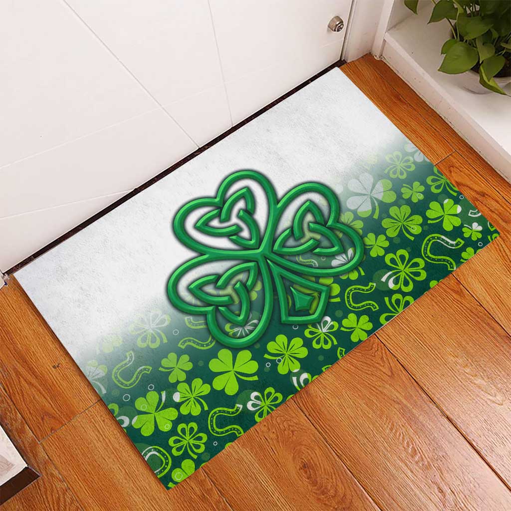 Celtic Knot and Clover Ireland - Inspired Design Rubber Doormat