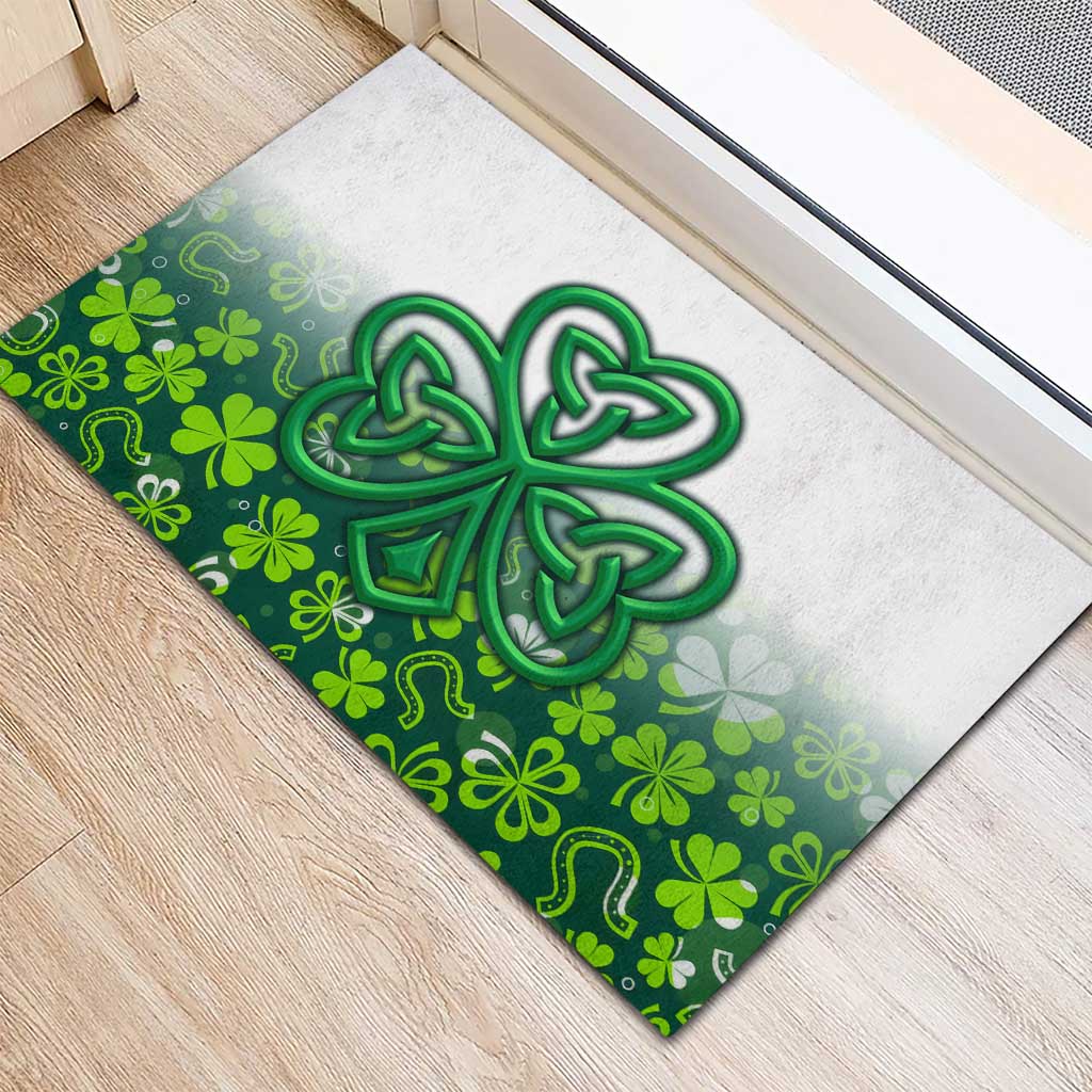 Celtic Knot and Clover Ireland - Inspired Design Rubber Doormat
