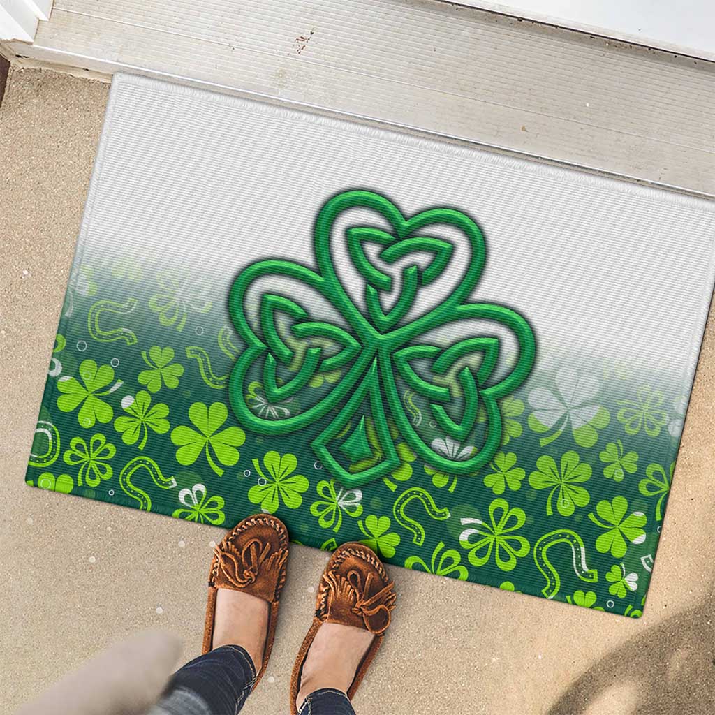 Celtic Knot and Clover Ireland - Inspired Design Rubber Doormat