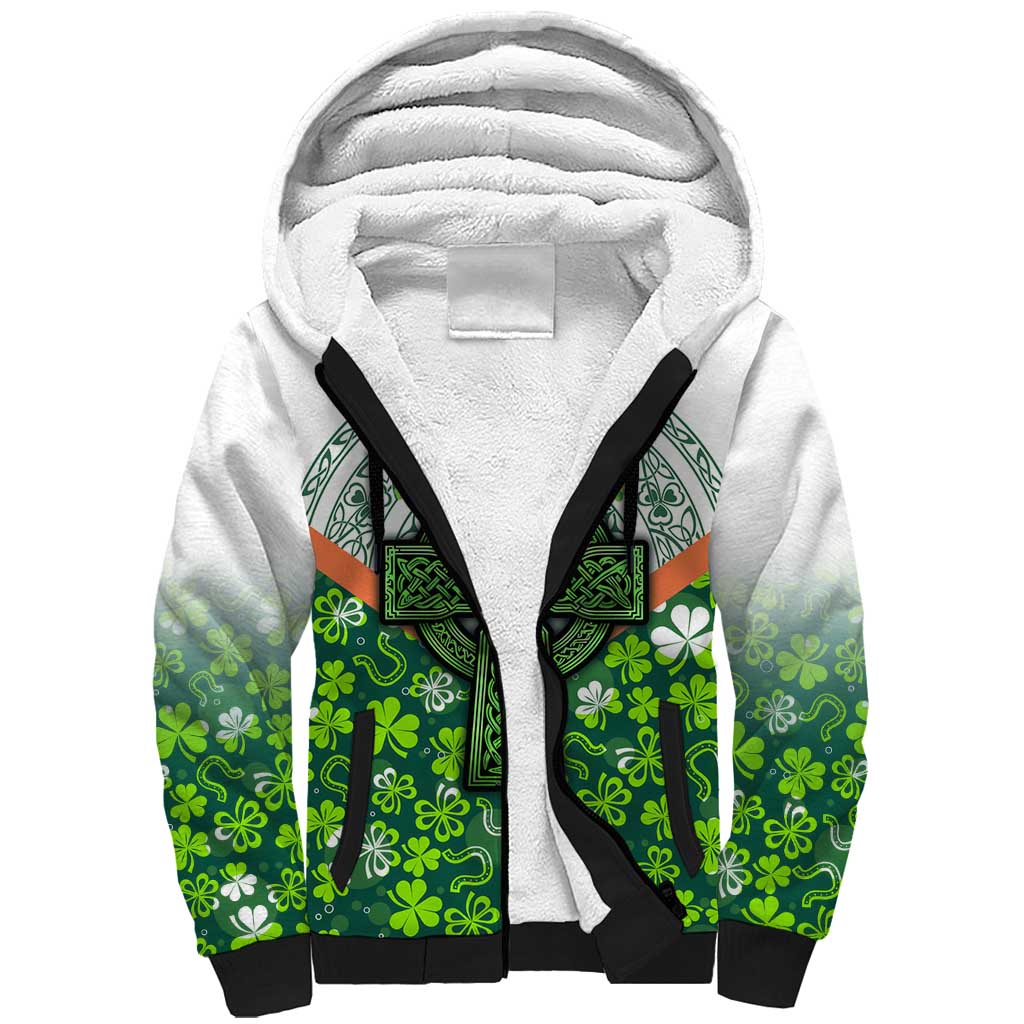 Celtic Knot and Clover Ireland - Inspired Design Sherpa Hoodie