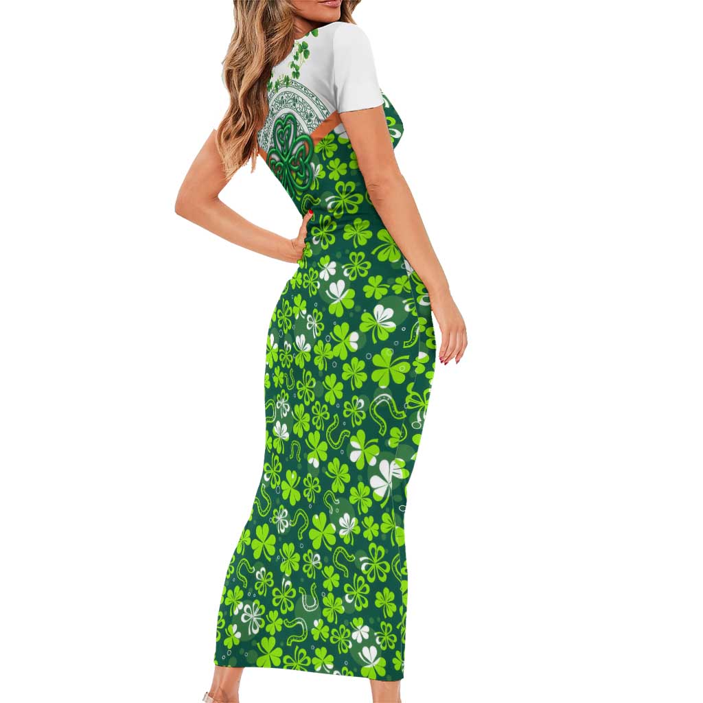 Celtic Knot and Clover Ireland - Inspired Design Short Sleeve Bodycon Dress