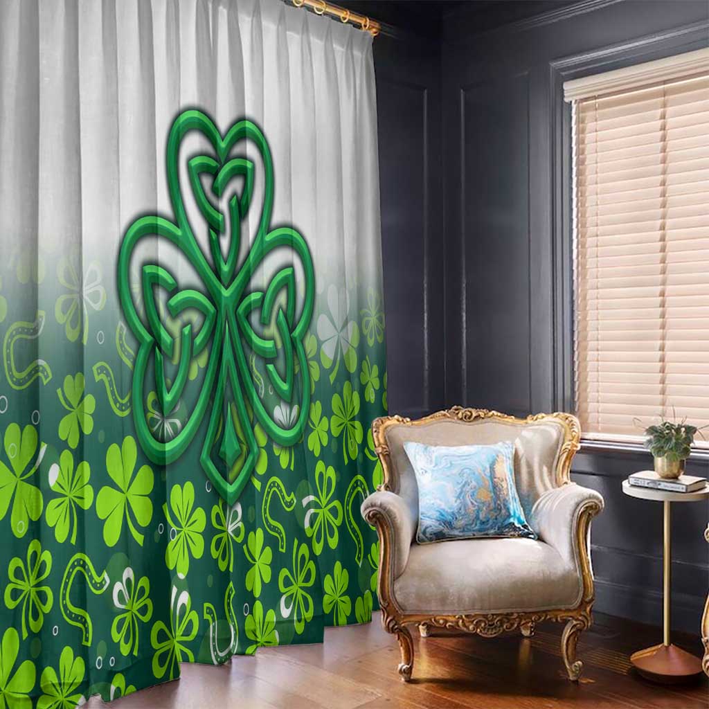 Celtic Knot and Clover Ireland - Inspired Design Window Curtain