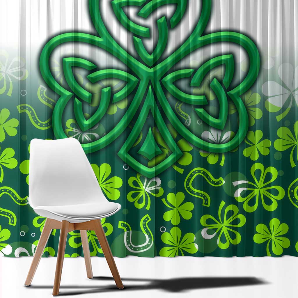Celtic Knot and Clover Ireland - Inspired Design Window Curtain