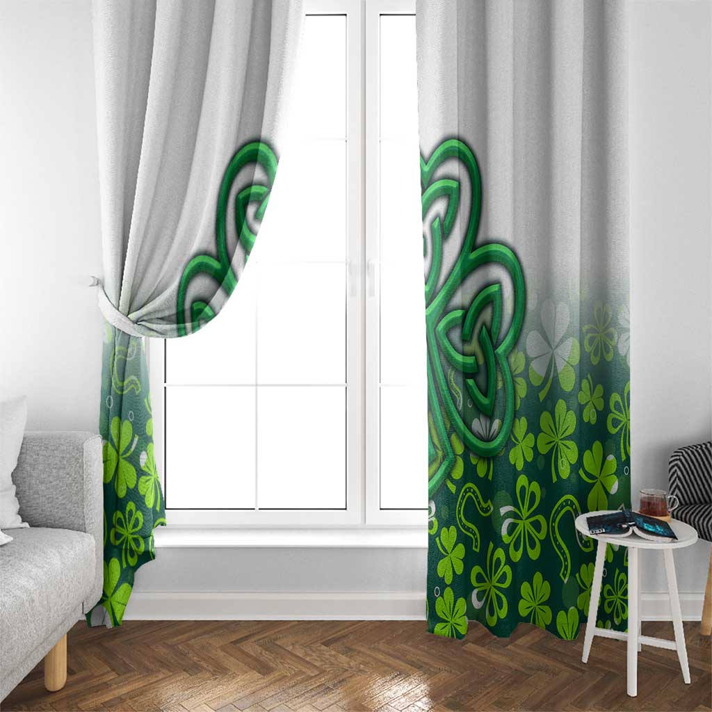 Celtic Knot and Clover Ireland - Inspired Design Window Curtain