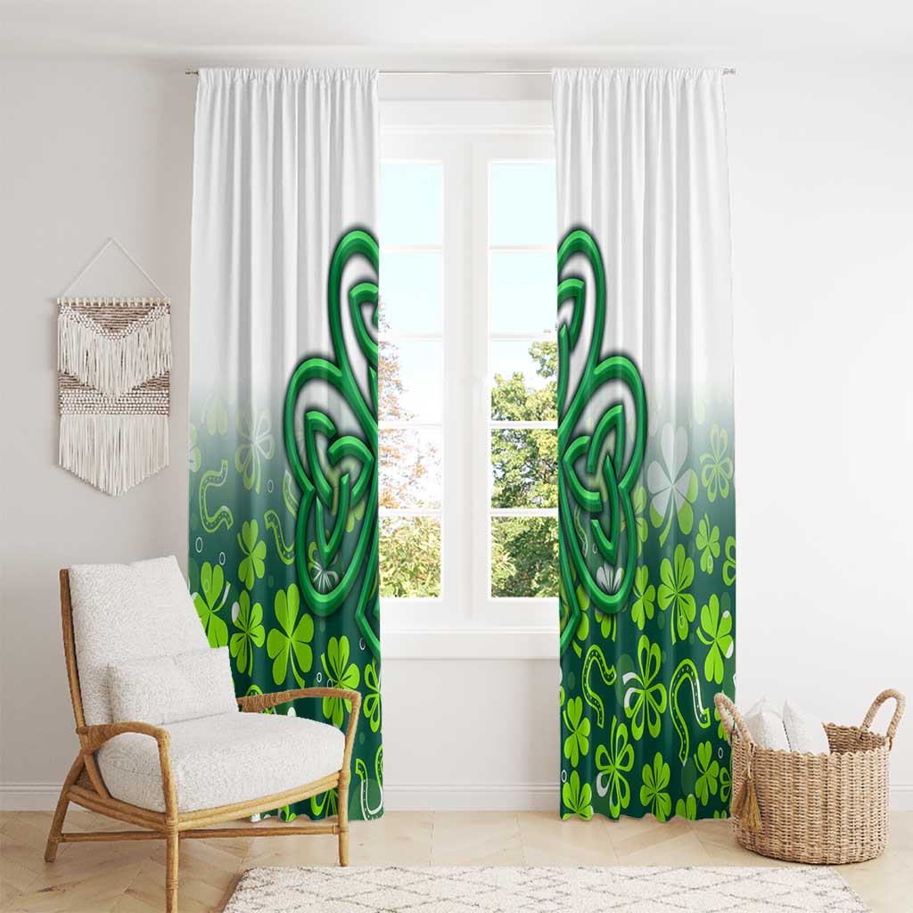Celtic Knot and Clover Ireland - Inspired Design Window Curtain