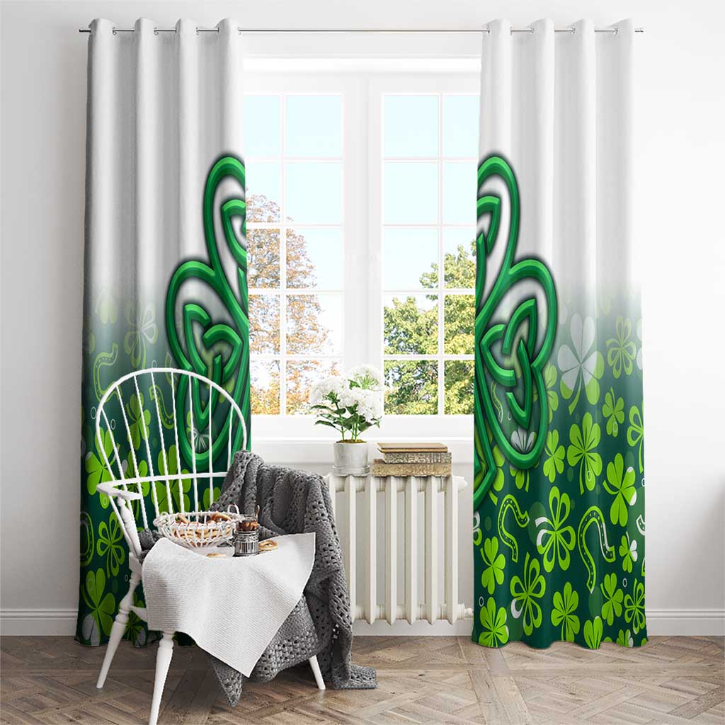 Celtic Knot and Clover Ireland - Inspired Design Window Curtain