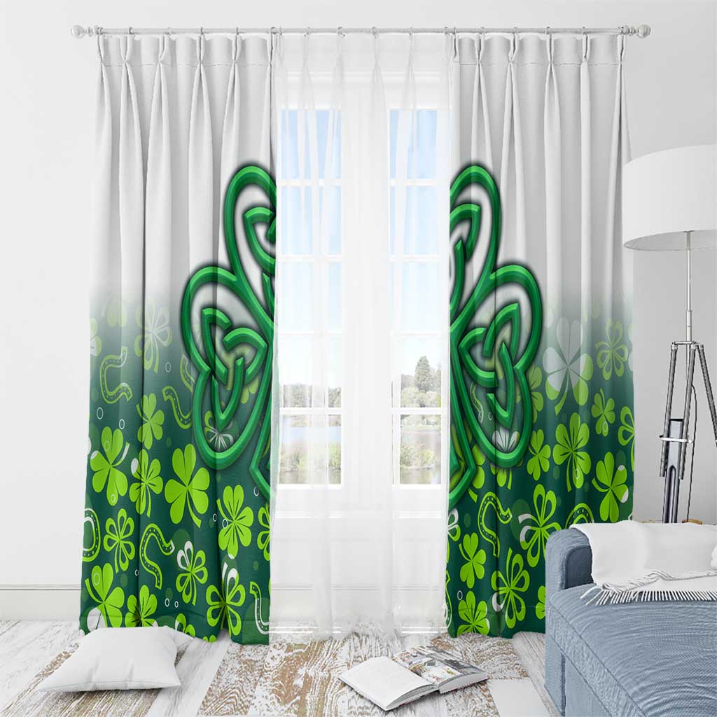 Celtic Knot and Clover Ireland - Inspired Design Window Curtain