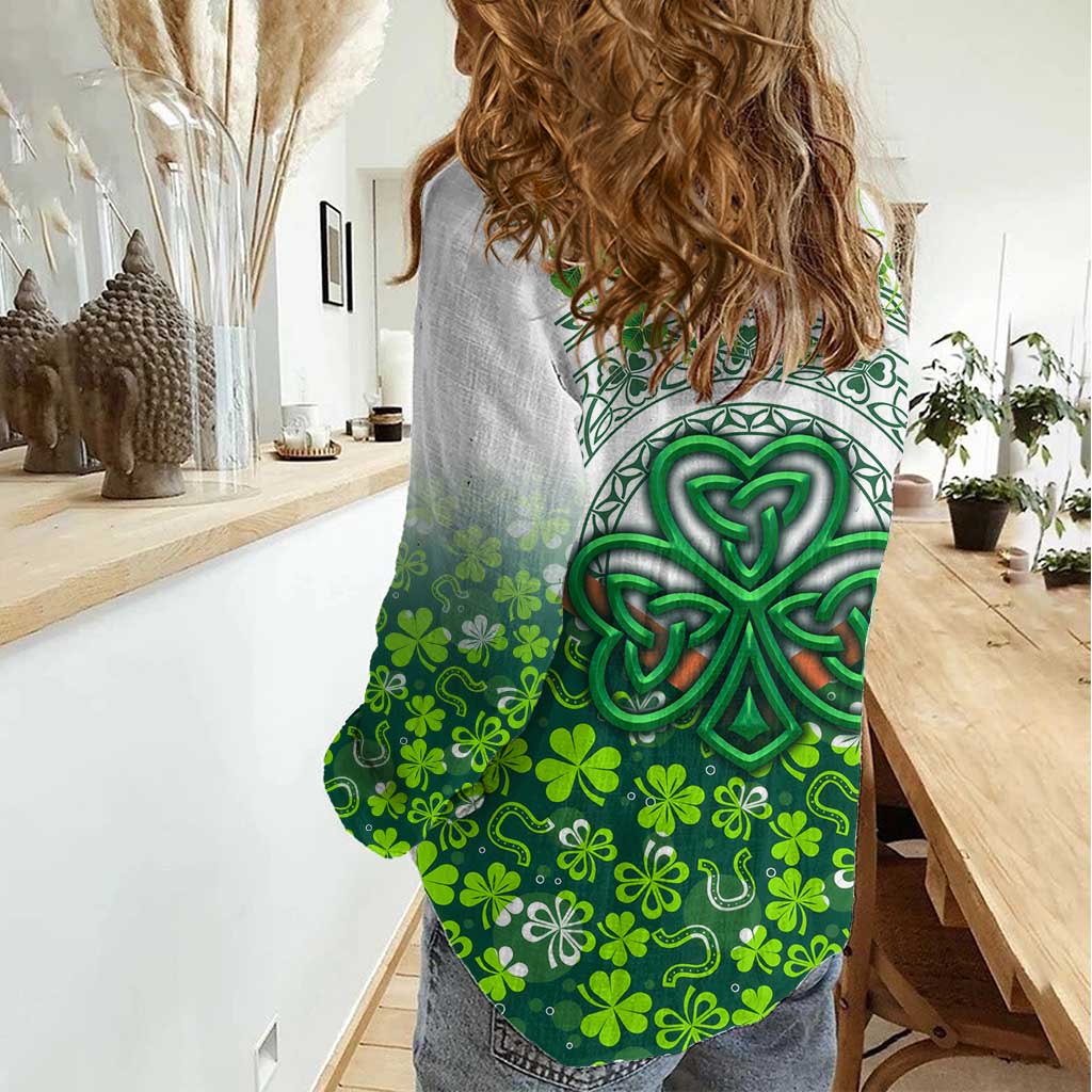Celtic Knot and Clover Ireland - Inspired Design Women Casual Shirt