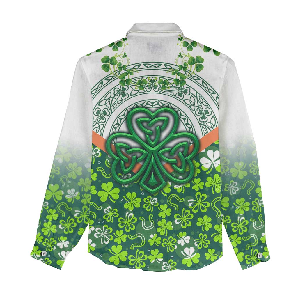 Celtic Knot and Clover Ireland - Inspired Design Women Casual Shirt
