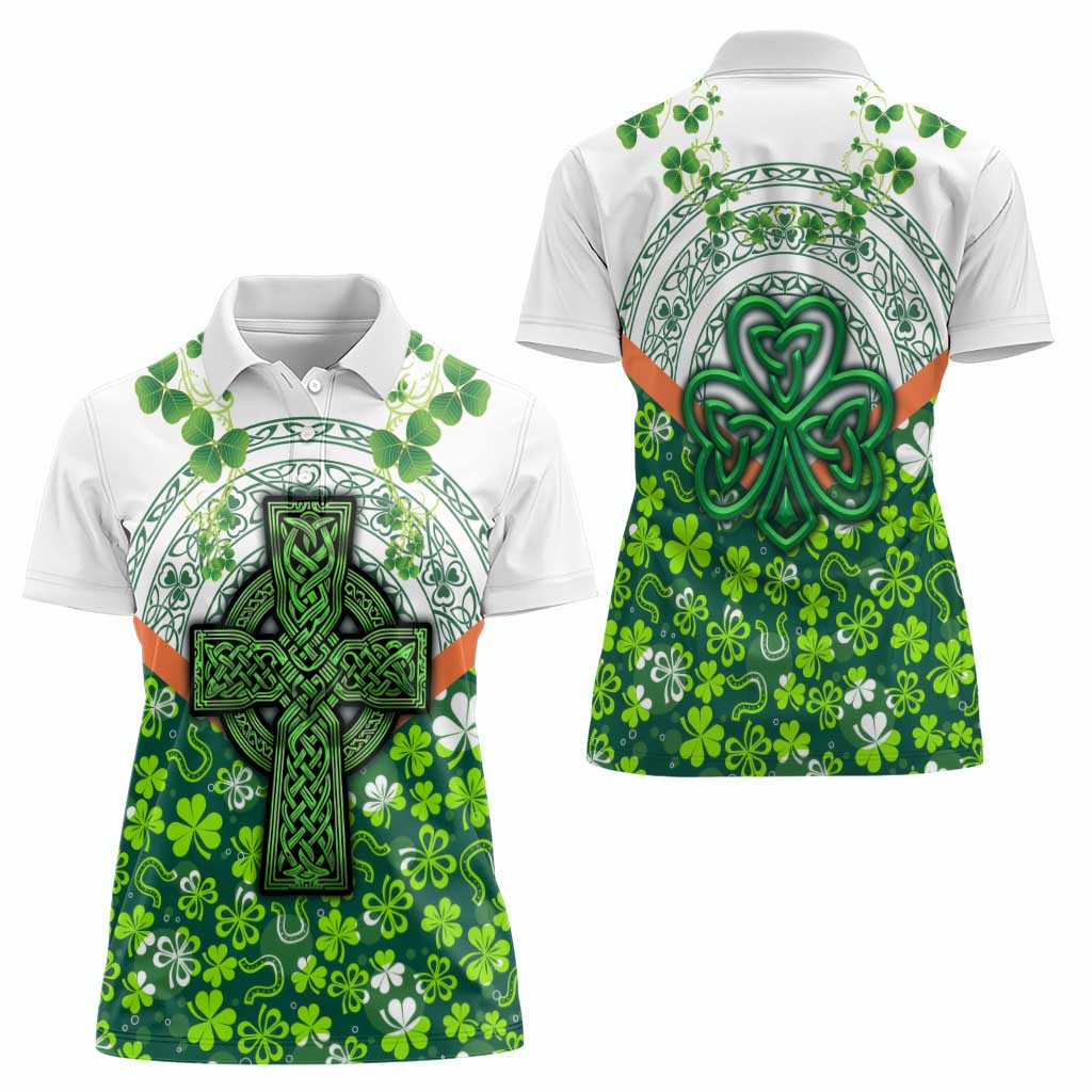 Celtic Knot and Clover Ireland - Inspired Design Women Polo Shirt