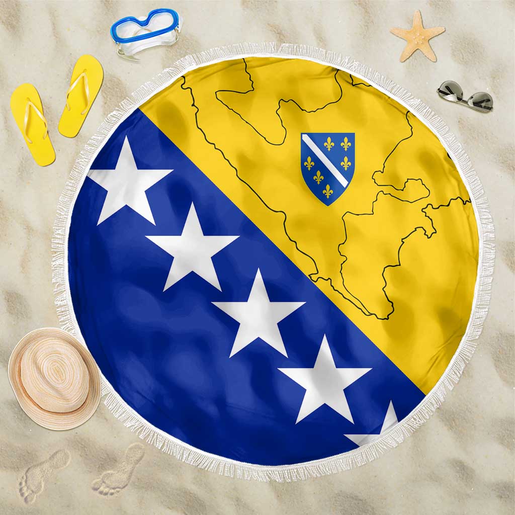 Bosnia and Herzegovina Beach Blanket Flag and Coat of Arms Hoodie – Unique Combination Design
