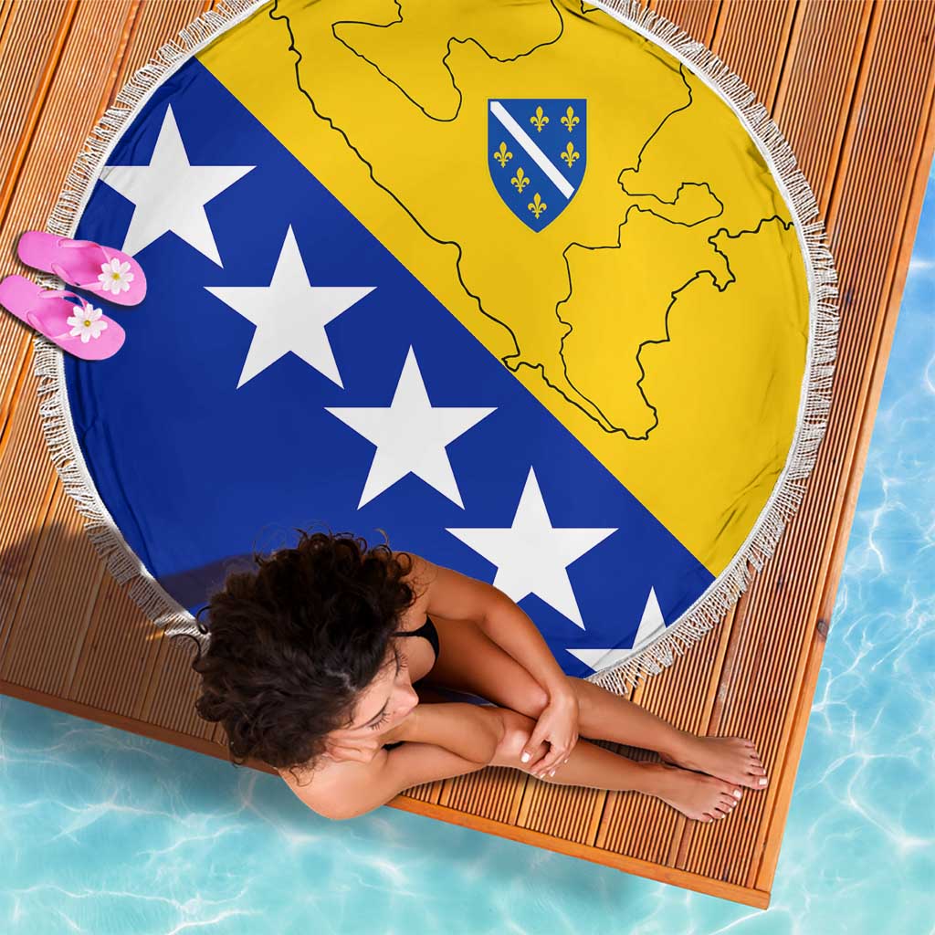 Bosnia and Herzegovina Beach Blanket Flag and Coat of Arms Hoodie – Unique Combination Design