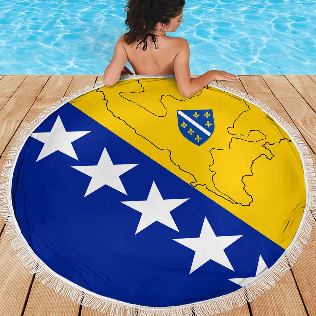 Bosnia and Herzegovina Beach Blanket Flag and Coat of Arms Hoodie – Unique Combination Design