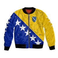 Bosnia and Herzegovina Bomber Jacket Flag and Coat of Arms Hoodie – Unique Combination Design
