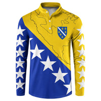 Bosnia and Herzegovina Button Sweatshirt Flag and Coat of Arms Hoodie – Unique Combination Design