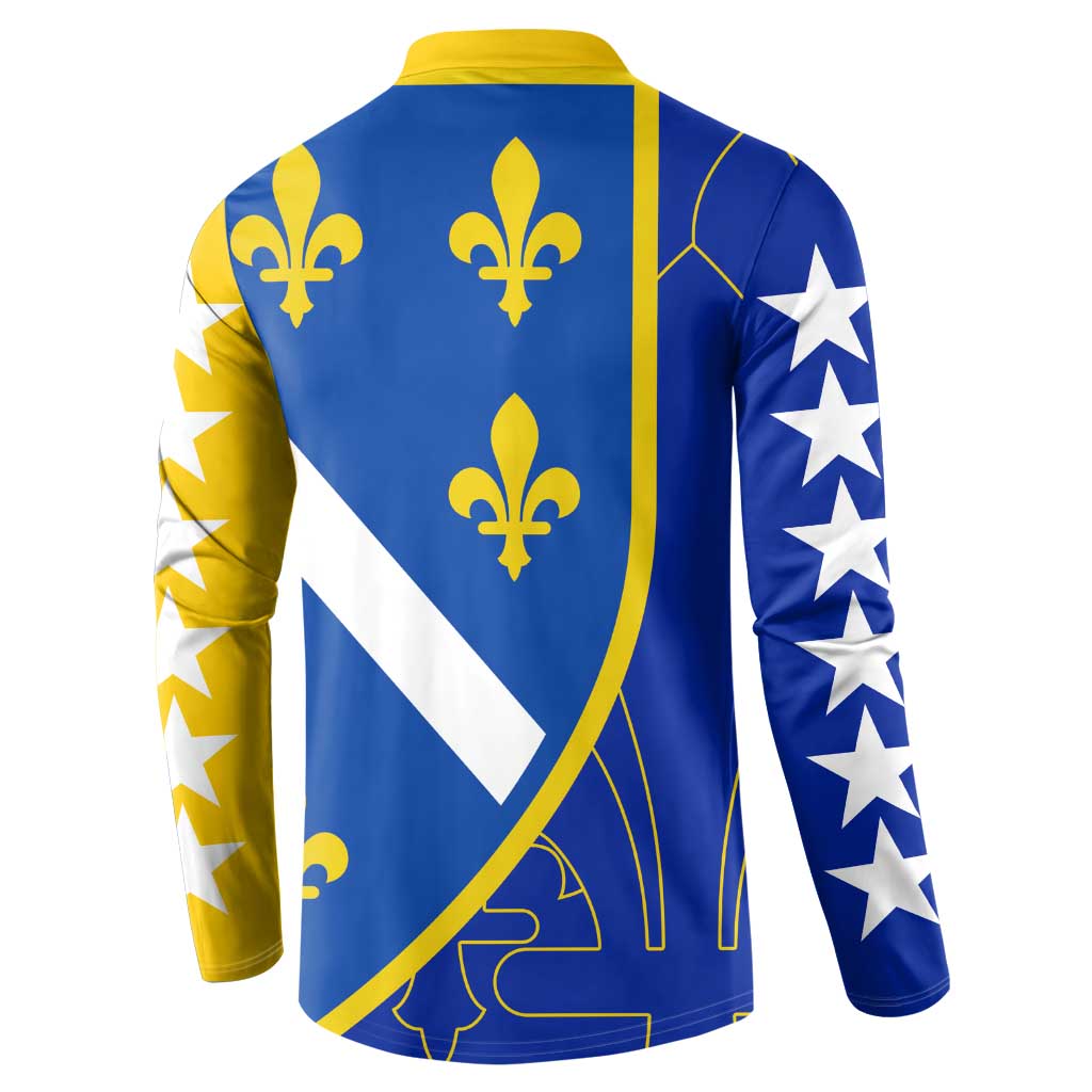 Bosnia and Herzegovina Button Sweatshirt Flag and Coat of Arms Hoodie – Unique Combination Design