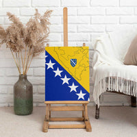 Bosnia and Herzegovina Canvas Wall Art Flag and Coat of Arms Hoodie – Unique Combination Design