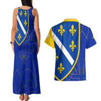 Bosnia and Herzegovina Couples Matching Tank Maxi Dress and Hawaiian Shirt Flag and Coat of Arms Hoodie – Unique Combination Design