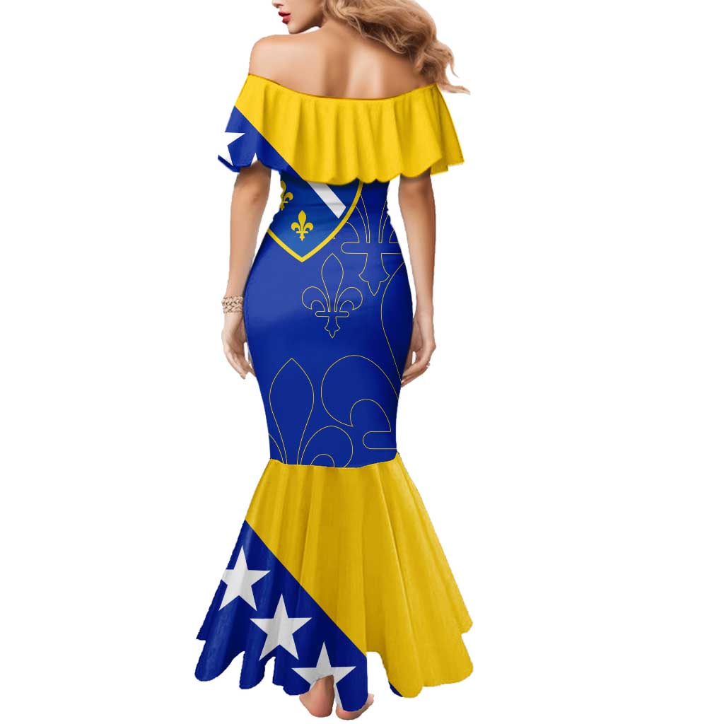 Bosnia and Herzegovina Family Matching Mermaid Dress and Hawaiian Shirt Flag and Coat of Arms Hoodie – Unique Combination Design