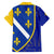 Bosnia and Herzegovina Family Matching Off The Shoulder Long Sleeve Dress and Hawaiian Shirt Flag and Coat of Arms Hoodie – Unique Combination Design