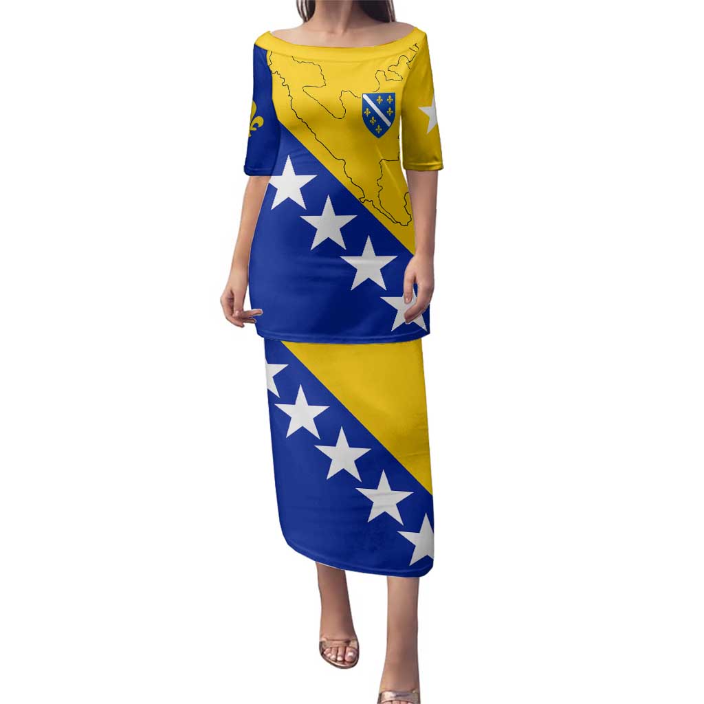 Bosnia and Herzegovina Family Matching Puletasi and Hawaiian Shirt Flag and Coat of Arms Hoodie – Unique Combination Design