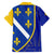 Bosnia and Herzegovina Family Matching Short Sleeve Bodycon Dress and Hawaiian Shirt Flag and Coat of Arms Hoodie – Unique Combination Design