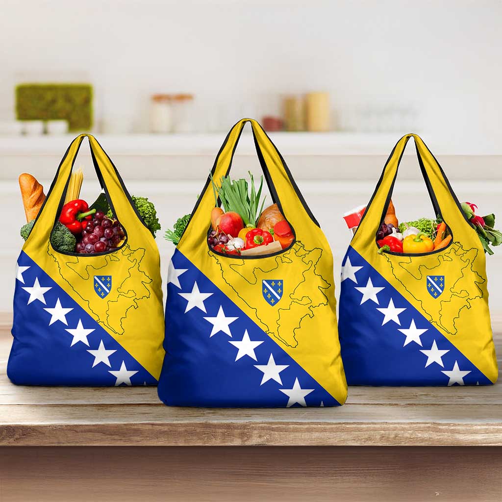 Bosnia and Herzegovina Grocery Bag Flag and Coat of Arms Hoodie – Unique Combination Design
