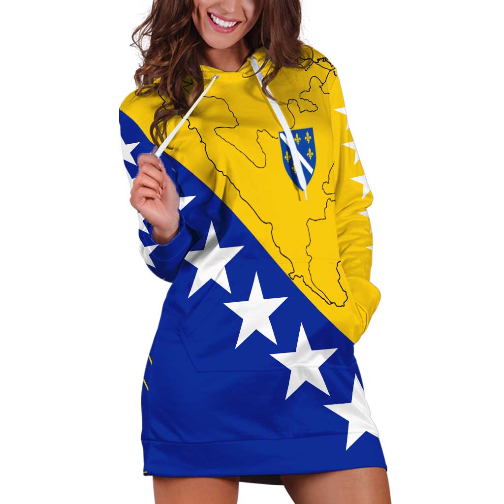 Bosnia and Herzegovina Hoodie Dress Flag and Coat of Arms Hoodie – Unique Combination Design