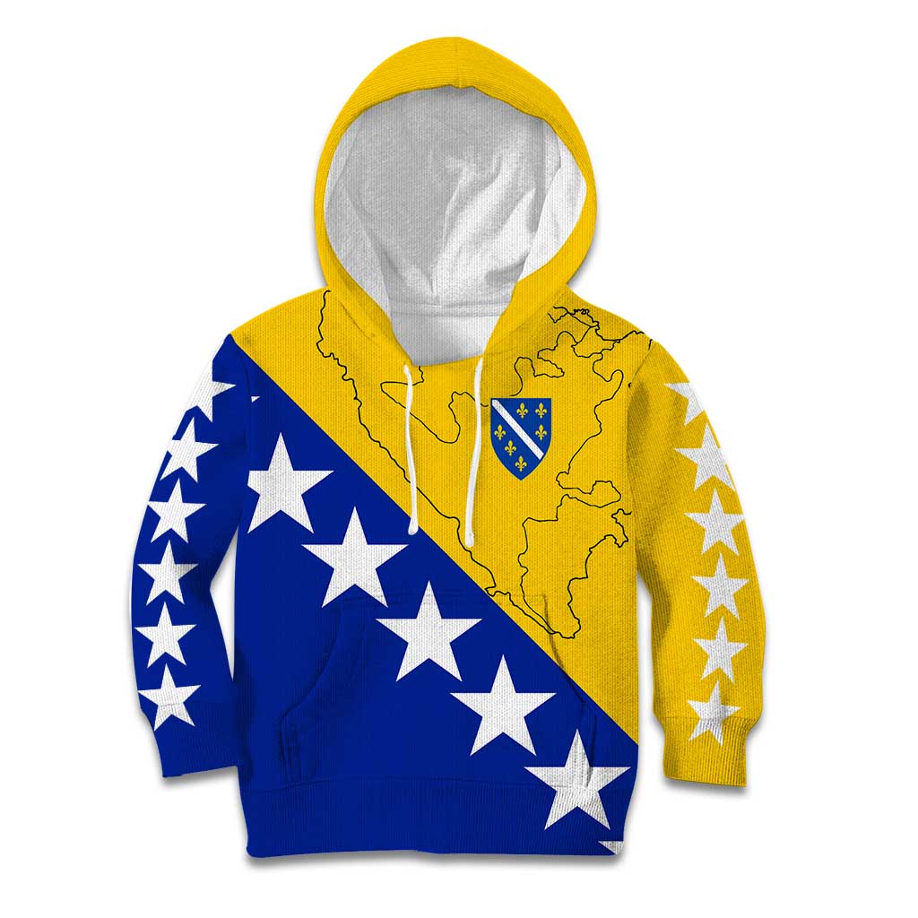Bosnia and Herzegovina Kid Hoodie Flag and Coat of Arms Hoodie – Unique Combination Design
