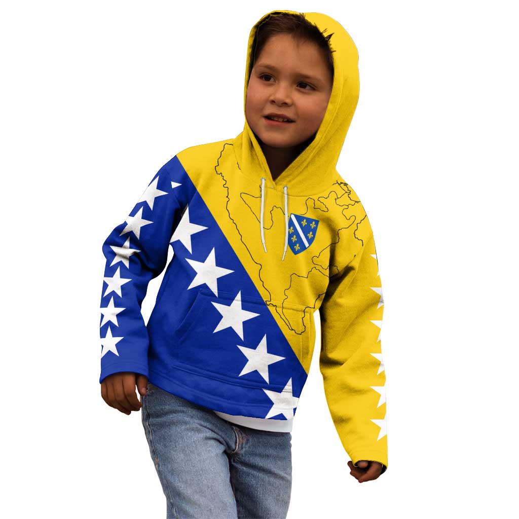 Bosnia and Herzegovina Kid Hoodie Flag and Coat of Arms Hoodie – Unique Combination Design