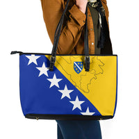 Bosnia and Herzegovina Leather Tote Bag Flag and Coat of Arms Hoodie – Unique Combination Design