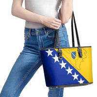 Bosnia and Herzegovina Leather Tote Bag Flag and Coat of Arms Hoodie – Unique Combination Design