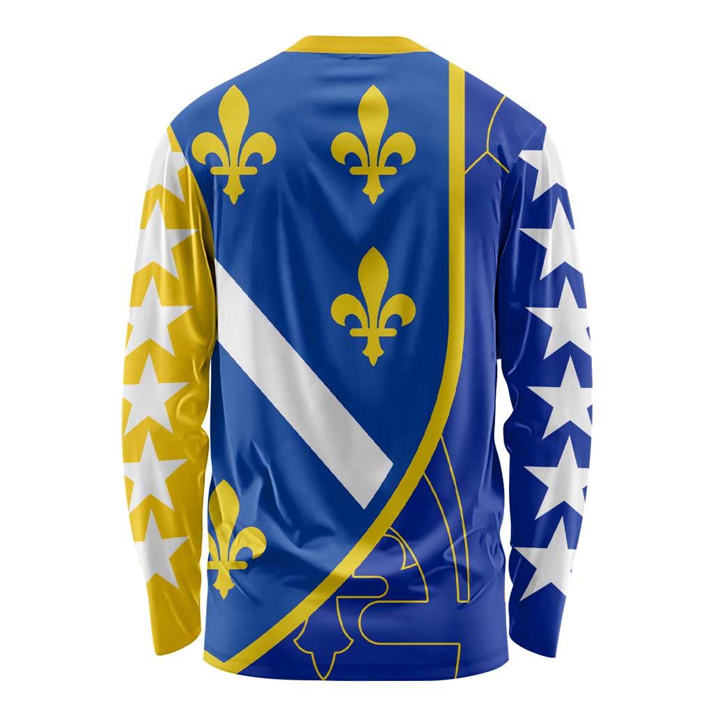 Bosnia and Herzegovina Long Sleeve Shirt Flag and Coat of Arms Hoodie – Unique Combination Design