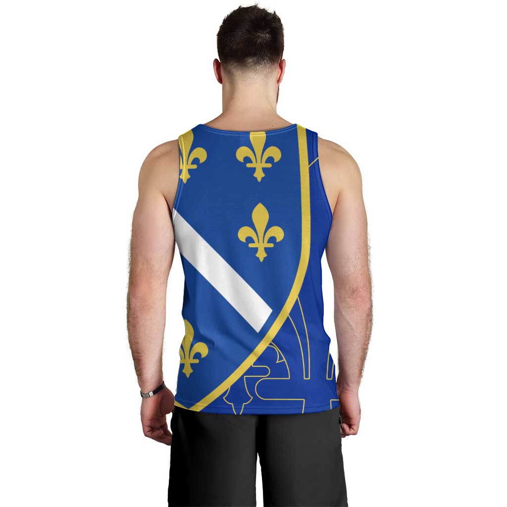 Bosnia and Herzegovina Men Tank Top Flag and Coat of Arms Hoodie – Unique Combination Design