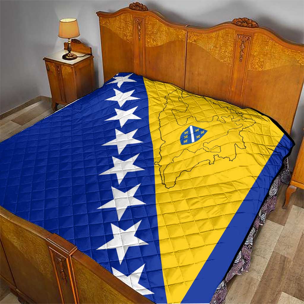 Bosnia and Herzegovina Quilt Flag and Coat of Arms Hoodie – Unique Combination Design
