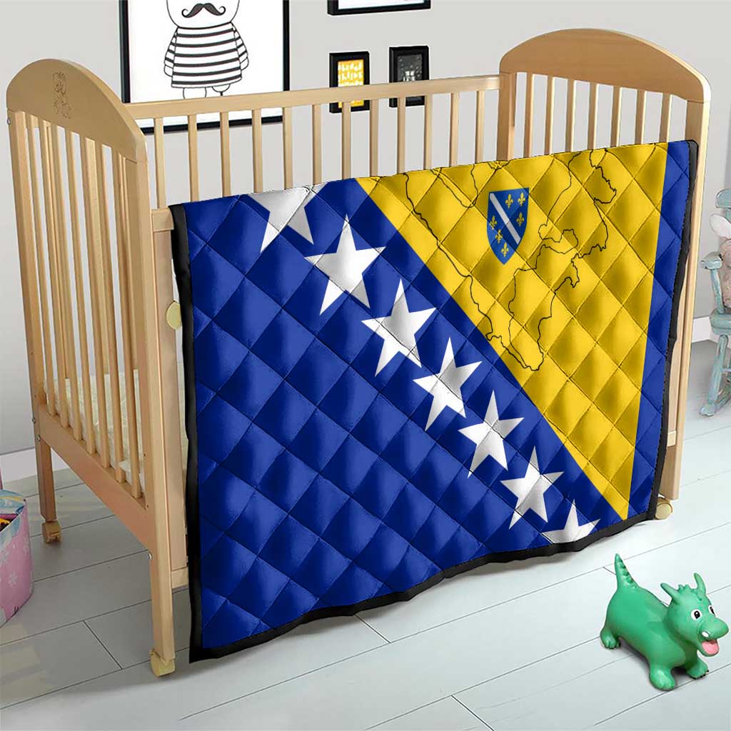 Bosnia and Herzegovina Quilt Flag and Coat of Arms Hoodie – Unique Combination Design
