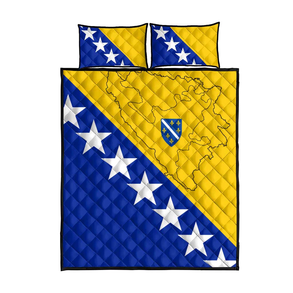 Bosnia and Herzegovina Quilt Bed Set Flag and Coat of Arms Hoodie – Unique Combination Design