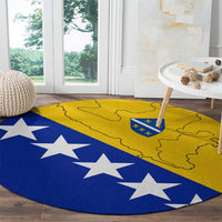 Bosnia and Herzegovina Round Carpet Flag and Coat of Arms Hoodie – Unique Combination Design