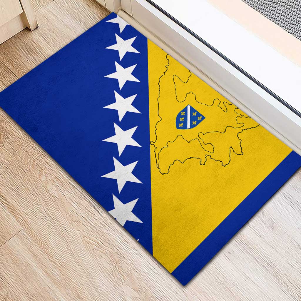 Bosnia and Herzegovina Rubber Doormat Flag and Coat of Arms Hoodie – Unique Combination Design
