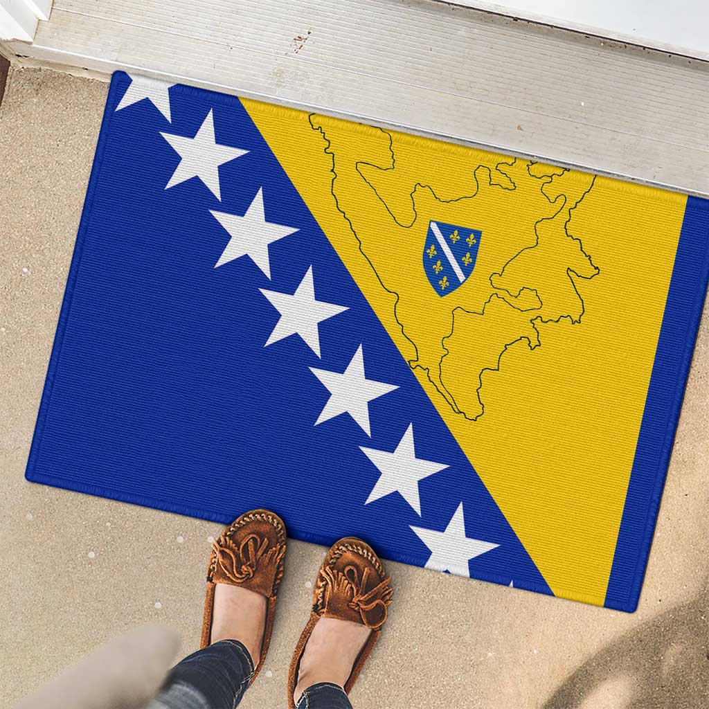 Bosnia and Herzegovina Rubber Doormat Flag and Coat of Arms Hoodie – Unique Combination Design