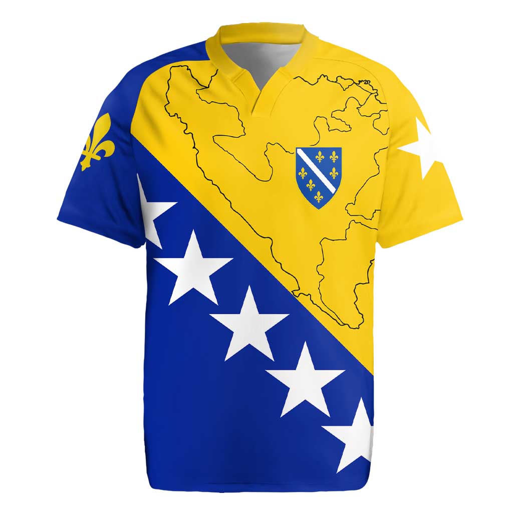Bosnia and Herzegovina Rugby Jersey Flag and Coat of Arms Hoodie – Unique Combination Design