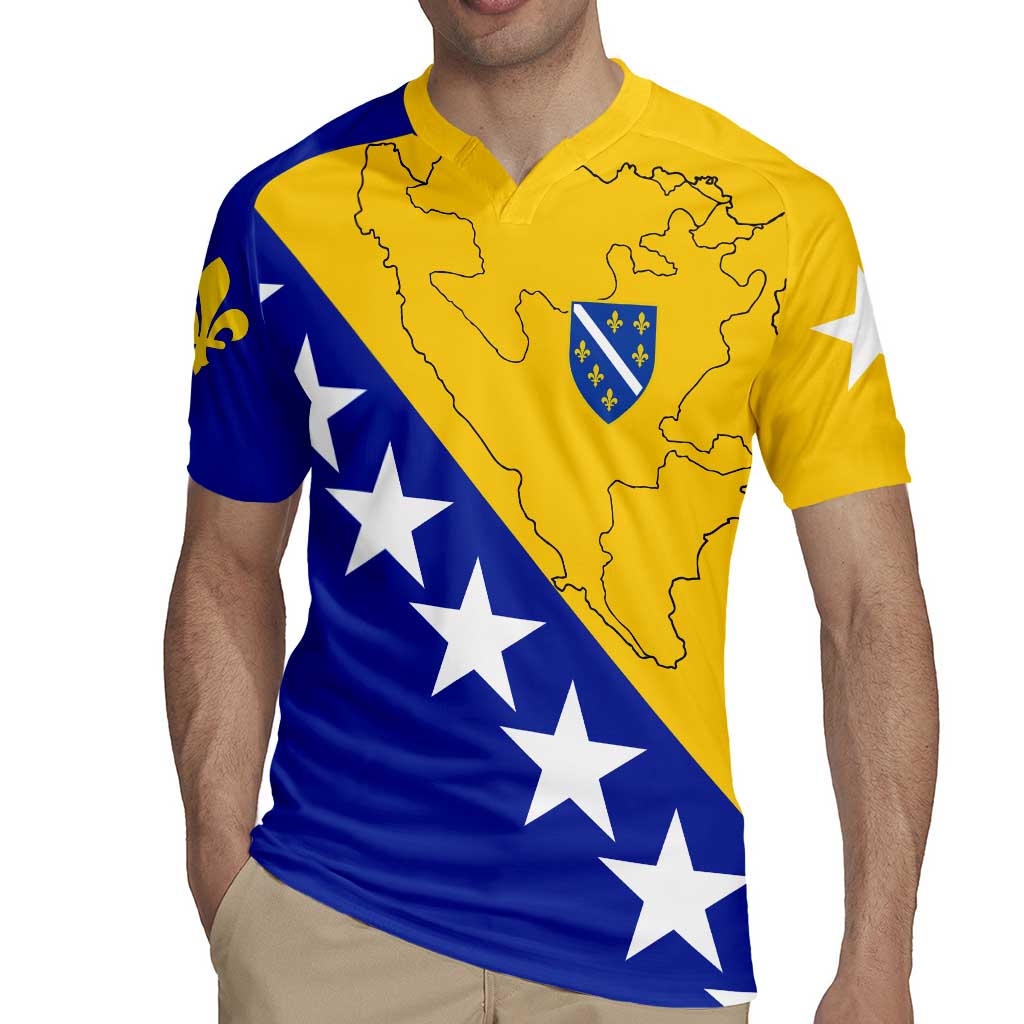 Bosnia and Herzegovina Rugby Jersey Flag and Coat of Arms Hoodie – Unique Combination Design