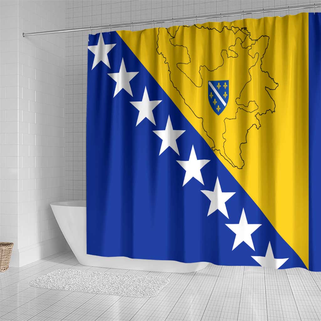 Bosnia and Herzegovina Shower Curtain Flag and Coat of Arms Hoodie – Unique Combination Design