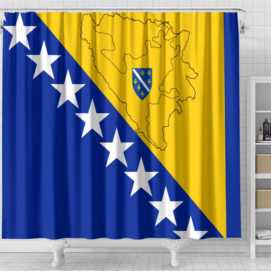 Bosnia and Herzegovina Shower Curtain Flag and Coat of Arms Hoodie – Unique Combination Design